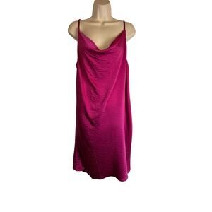 J for Justify Plus Sz Pink Slip Dress 1X Cocktail Sexy Slinky Evening